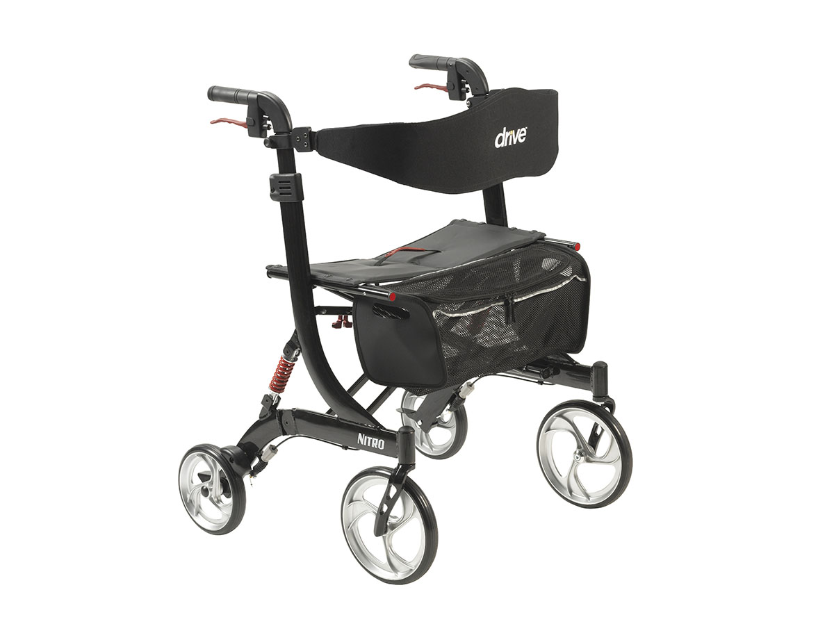 Andador rollator Nitro Euro Style, uso rudo, negro