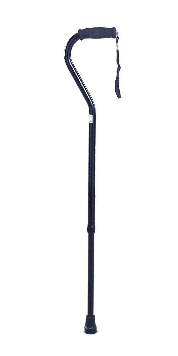 Bastón de aluminio ajustable con mango offset, 29 - 38", plateado, 1 pieza
