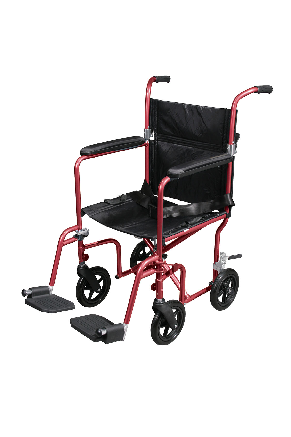 Drive, silla de transporte ligera Flyweight con ruedas removibles, roja